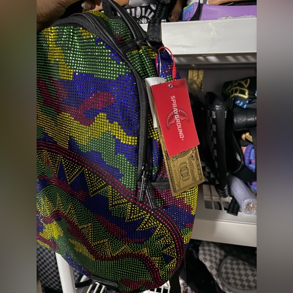 Sprayground Embellished Backpack - Trippy Trinity Camo Crystal - Picture 7 of 8